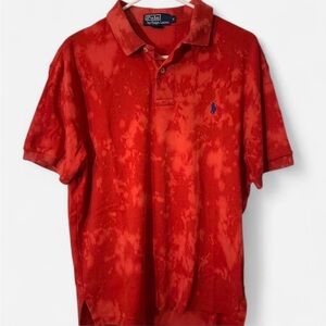 Polo by Ralph Lauren Men's Red Tie Dye Shirt Medium